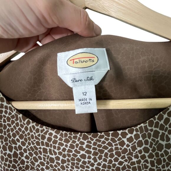 Talbots Pure Silk Giraffe Print Two Piece Skirt Set Sz 12 Career Office Chic - Picture 6 of 15